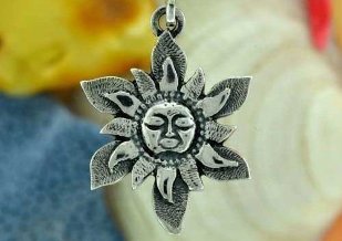 The symbol of the sun is a small amulet for good luck