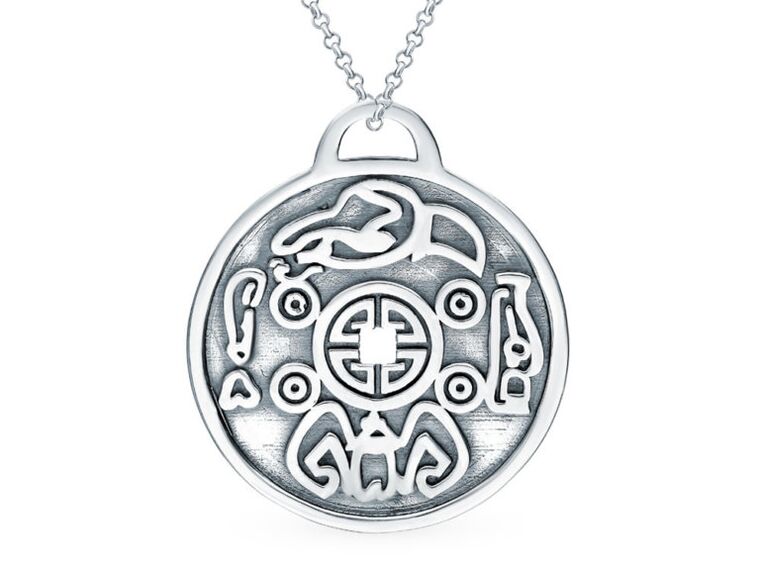 Silver pendant amulet money for luck